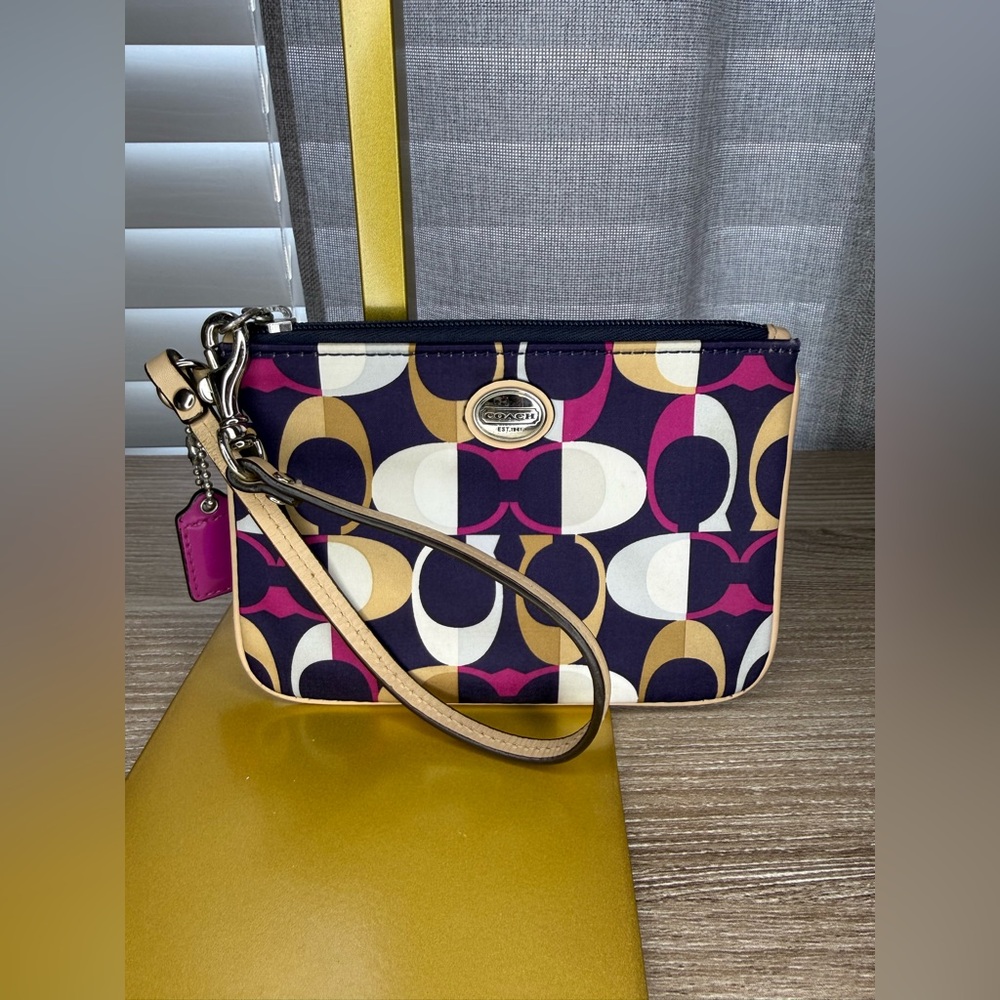 Coach Multicolor Patterned Wristlet - Picture 1 of 8